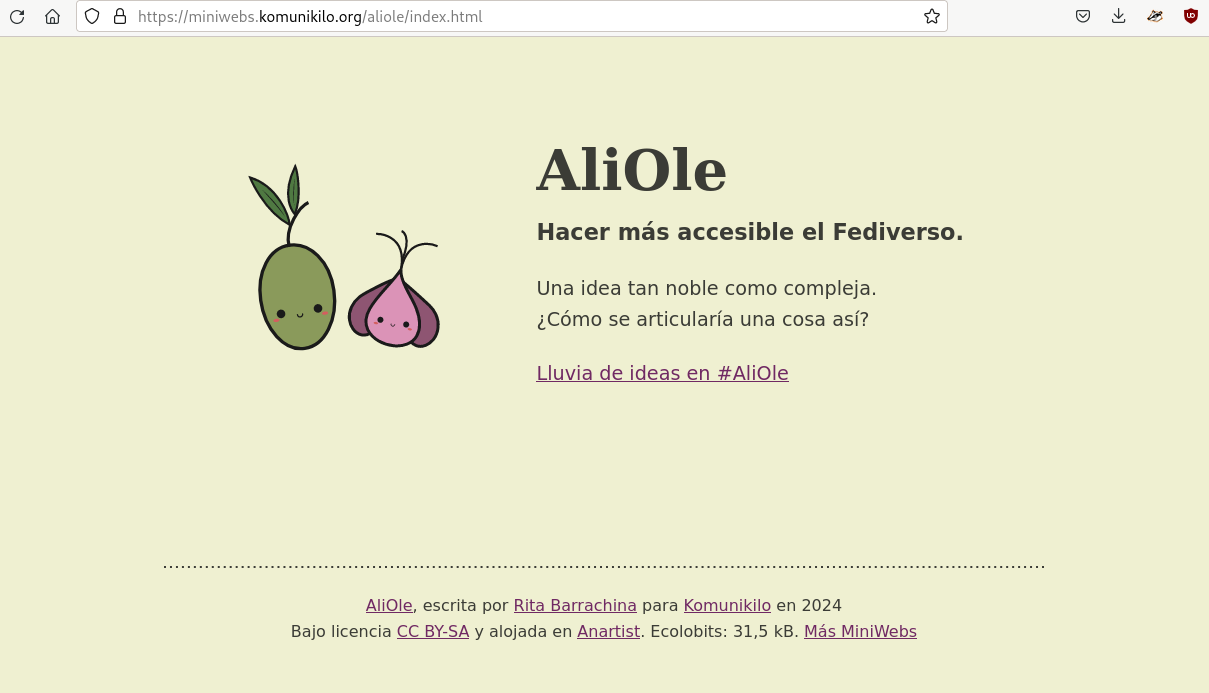 Captura de la MiniWeb AliOle